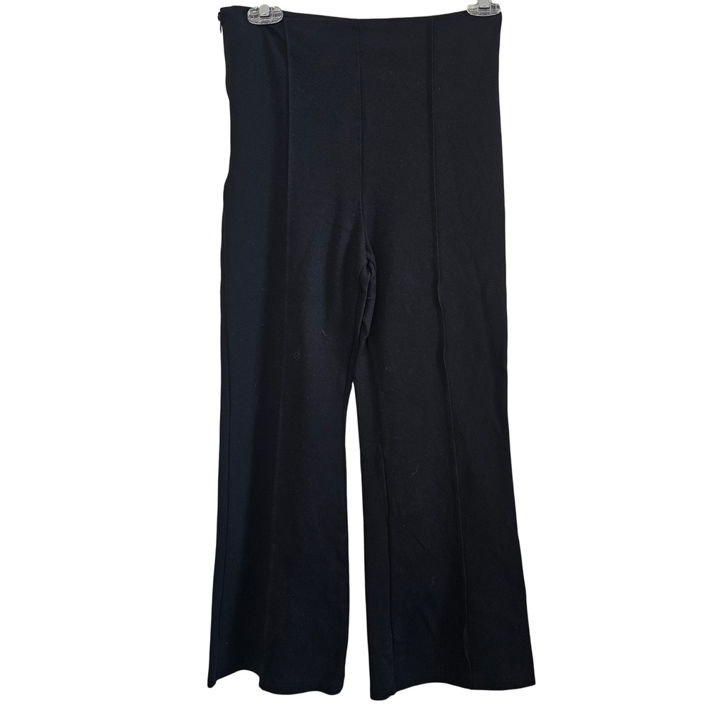 MOTF Premium Black‎ High Waisted Wide Trousers Side Zip Seam Front Pants Small